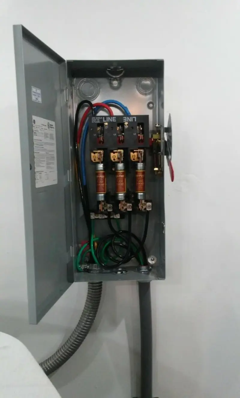 Three-phase disconnect switch installed for Electrical Wiring & Rewiring in Essex Junction